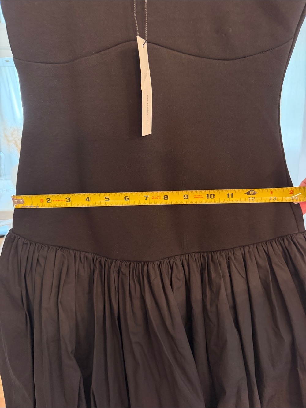 Black Sleeveless Mini Dress with Gathered Bubble Skirt NWT - Picture 6 of 9